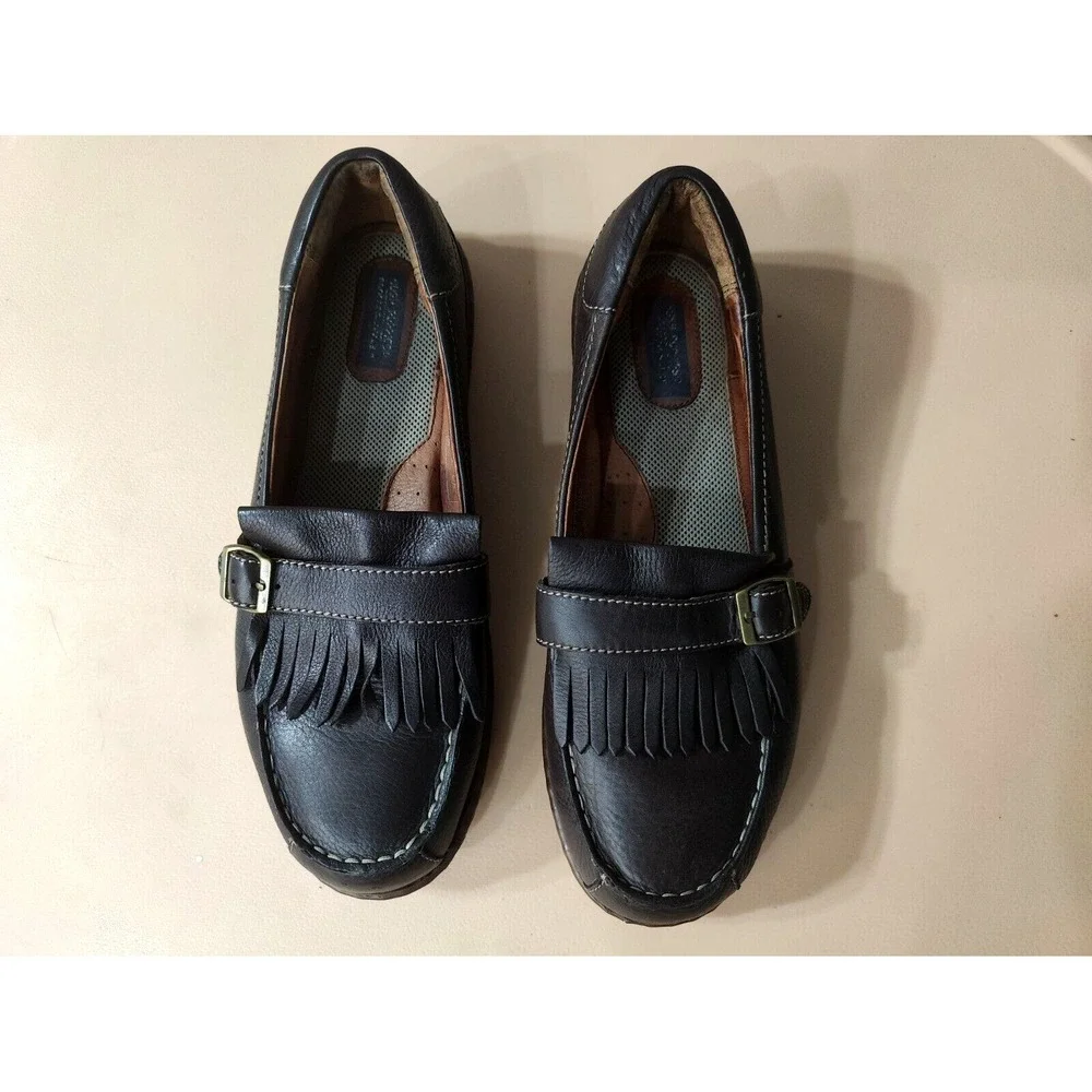 Hush Puppies Professionals Brown Buckle Loafers Men‎ Size 11 Wide Slip On
